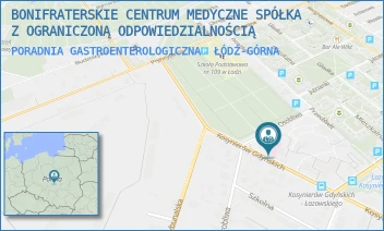 PORADNIA GASTROENTEROLOGICZNA - BONIFRATERSKIE CENTRUM MEDYCZNE SPÓŁKA Z OGRANICZONĄ ODPOWIEDZIALNOŚCIĄ - UL. KOSYNIERÓW GDYŃSKICH 61,  ŁÓDŹ-GÓRNA