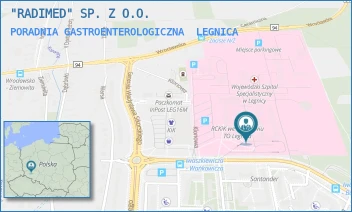 PORADNIA GASTROENTEROLOGICZNA - "RADIMED" SP. Z O.O. - UL. J. IWASZKIEWICZA 5,  LEGNICA