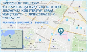 PRACOWNIA ENDOSKOPII - SAMODZIELNY PUBLICZNY WIELOSPECJALISTYCZNY ZAKŁAD OPIEKI ZDROWOTNEJ MINISTERSTWA SPRAW WEWNĘTRZNYCH I ADMINISTRACJI W BYDGOSZCZY - MARKWARTA 4-6,  BYDGOSZCZ