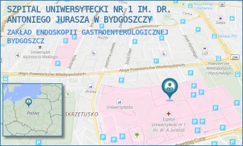 ZAKŁAD ENDOSKOPII GASTROENTEROLOGICZNEJ - SZPITAL UNIWERSYTECKI NR 1 IM. DR. ANTONIEGO JURASZA W BYDGOSZCZY - MARII SKŁODOWSKIEJ-CURIE 9,  BYDGOSZCZ