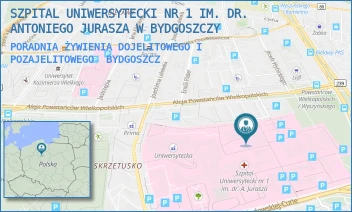 PORADNIA ŻYWIENIA DOJELITOWEGO I POZAJELITOWEGO - SZPITAL UNIWERSYTECKI NR 1 IM. DR. ANTONIEGO JURASZA W BYDGOSZCZY - MARII SKŁODOWSKIEJ-CURIE 9,  BYDGOSZCZ