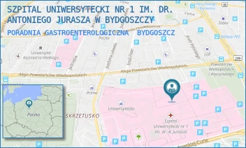 PORADNIA GASTROENTEROLOGICZNA - SZPITAL UNIWERSYTECKI NR 1 IM. DR. ANTONIEGO JURASZA W BYDGOSZCZY - MARII SKŁODOWSKIEJ-CURIE 9,  BYDGOSZCZ