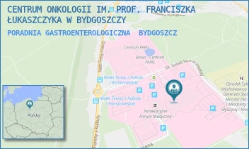 PORADNIA GASTROENTEROLOGICZNA - CENTRUM ONKOLOGII IM. PROF. FRANCISZKA ŁUKASZCZYKA W BYDGOSZCZY - DR. I.ROMANOWSKIEJ 2,  BYDGOSZCZ