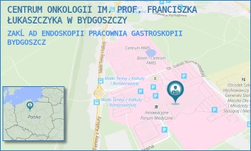 ZAKĹAD ENDOSKOPII PRACOWNIA GASTROSKOPII - CENTRUM ONKOLOGII IM. PROF. FRANCISZKA ŁUKASZCZYKA W BYDGOSZCZY - DR. I.ROMANOWSKIEJ 2,  BYDGOSZCZ
