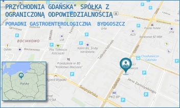 PORADNI GASTROENTEROLOGICZNA - PRZYCHODNIA GDAŃSKA" SPÓŁKA Z OGRANICZONĄ ODPOWIEDZIALNOŚCIĄ - GDAŃSKA 88-90,  BYDGOSZCZ
