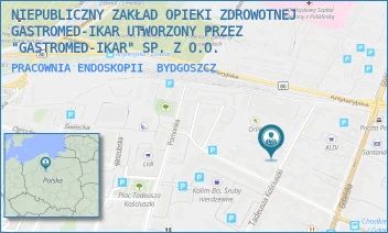 PRACOWNIA ENDOSKOPII - NIEPUBLICZNY ZAKŁAD OPIEKI ZDROWOTNEJ GASTROMED-IKAR UTWORZONY PRZEZ "GASTROMED-IKAR" SP. Z O.O. - KOŚCIUSZKI 35,  BYDGOSZCZ