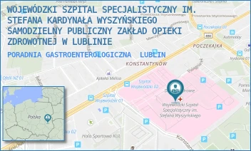 PORADNIA GASTROENTEROLOGICZNA - WOJEWÓDZKI SZPITAL SPECJALISTYCZNY IM. STEFANA KARDYNAŁA WYSZYŃSKIEGO SAMODZIELNY PUBLICZNY ZAKŁAD OPIEKI ZDROWOTNEJ W LUBLINIE - AL. KRAŚNICKA 100,  LUBLIN
