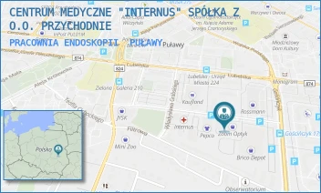 PRACOWNIA ENDOSKOPII - CENTRUM MEDYCZNE "INTERNUS" SPÓŁKA Z O.O. PRZYCHODNIE - GEN. FIELDORFA NILA 16,  PUŁAWY