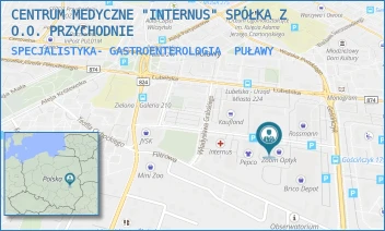 SPECJALISTYKA- GASTROENTEROLOGIA - CENTRUM MEDYCZNE "INTERNUS" SPÓŁKA Z O.O. PRZYCHODNIE - GEN. FIELDORFA NILA 16,  PUŁAWY