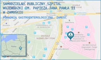 PORADNIA GASTROENTEROLOGICZNA - SAMODZIELNY PUBLICZNY SZPITAL WOJEWÓDZKI IM. PAPIEŻA JANA PAWŁA II W ZAMOŚCIU - ALEJE JANA PAWŁA 10,  ZAMOŚĆ