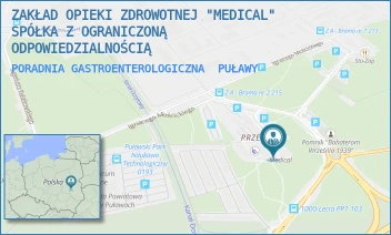 PORADNIA GASTROENTEROLOGICZNA - ZAKŁAD OPIEKI ZDROWOTNEJ "MEDICAL" SPÓŁKA Z OGRANICZONĄ ODPOWIEDZIALNOŚCIĄ - TYSIĄCLECIA PAŃSTWA POLSKIEGO 10,  PUŁAWY