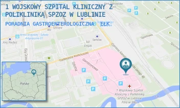 PORADNIA GASTROENTEROLOGICZNA - 1 WOJSKOWY SZPITAL KLINICZNY Z POLIKLINIKĄ SPZOZ W LUBLINIE - TADEUSZA KOŚCIUSZKI 30,  EŁK