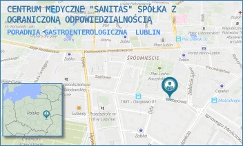 PORADNIA GASTROENTEROLOGICZNA - CENTRUM MEDYCZNE "SANITAS" SPÓŁKA Z OGRANICZONĄ ODPOWIEDZIALNOŚCIĄ - OKOPOWA 3,  LUBLIN