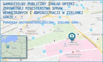 PORADNIA GASTROENTEROLOGICZNA - SAMODZIELNY PUBLICZNY ZAKŁAD OPIEKI ZDROWOTNEJ MINISTERSTWA SPRAW WEWNĘTRZNYCH I ADMINISTRACJI W ZIELONEJ GÓRZE - UL. WAZÓW 42,  ZIELONA GÓRA