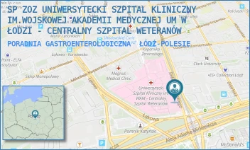 PORADNIA GASTROENTEROLOGICZNA - SP ZOZ UNIWERSYTECKI SZPITAL KLINICZNY NR 2 UNIWERSYTETU MEDYCZNEGO  W ŁODZI - UL. STEFANA ŻEROMSKIEGO 113,  ŁÓDŹ-POLESIE