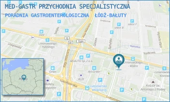 PORADNIA GASTROENTEROLOGICZNA - MED-GASTR PRZYCHODNIA SPECJALISTYCZNA - UL. MOKRA 4,  ŁÓDŹ-BAŁUTY
