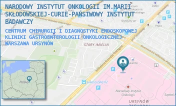 CENTRUM CHIRURGII I DIAGNOSTYKI ENDOSKOPOWEJ KLINIKI GASTROENTEROLOGII ONKOLOGICZNEJ - NARODOWY INSTYTUT ONKOLOGII IM.MARII SKŁODOWSKIEJ-CURIE-PAŃSTWOWY INSTYTUT BADAWCZY - ROENTGENA 5,  WARSZAWA URSYNÓW