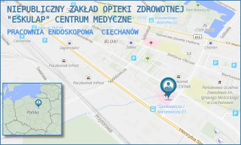 PRACOWNIA ENDOSKOPOWA - NIEPUBLICZNY ZAKŁAD OPIEKI ZDROWOTNEJ "ESKULAP" CENTRUM MEDYCZNE - NARUTOWICZA 20,  CIECHANÓW