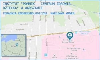 PORADNIA ENDOKRYNOLOGICZNA - INSTYTUT "POMNIK - CENTRUM ZDROWIA DZIECKA" - ALEJA DZIECI POLSKICH 20,  WARSZAWA WAWER