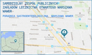 PORADNIA GASTROENTEROLOGICZNA - SAMODZIELNY ZESPÓŁ PUBLICZNYCH ZAKŁADÓW LECZNICTWA OTWARTEGO WARSZAWA WAWER - PATRIOTÓW 170,  WARSZAWA WAWER