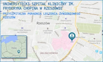 PRZYSZPITALNA PORADNIA LECZENIA ŻYWIENIOWEGO - UNIWERSYTECKI SZPITAL KLINICZNY IM. FRYDERYKA CHOPINA W RZESZOWIE - UL. CHOPINA 2,  RZESZÓW
