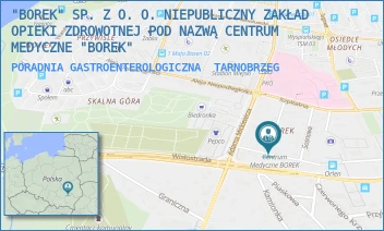PORADNIA GASTROENTEROLOGICZNA - "BOREK" SP. Z O. O. NIEPUBLICZNY ZAKŁAD OPIEKI ZDROWOTNEJ POD NAZWĄ CENTRUM MEDYCZNE "BOREK" - UL. BOREK 13,  TARNOBRZEG