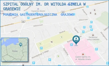PORADNIA GASTROENTEROLOGICZNA - SZPITAL OGÓLNY IM. DR WITOLDA GINELA W GRAJEWIE - KONSTYTUCJI 3 MAJA 34,  GRAJEWO