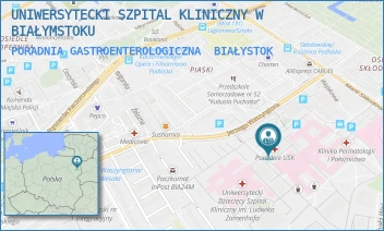 PORADNIA GASTROENTEROLOGICZNA - UNIWERSYTECKI SZPITAL KLINICZNY W BIAŁYMSTOKU - WASZYNGTONA 15A,  BIAŁYSTOK