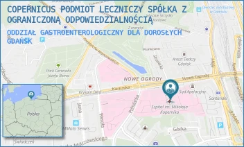 ODDZIAŁ GASTROENTEROLOGICZNY DLA DOROSŁYCH - COPERNICUS PODMIOT LECZNICZY SPÓŁKA Z OGRANICZONĄ ODPOWIEDZIALNOŚCIĄ - UL. NOWE OGRODY 1-6,  GDAŃSK