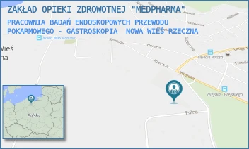 PRACOWNIA BADAŃ ENDOSKOPOWYCH PRZEWODU POKARMOWEGO - GASTROSKOPIA - ZAKŁAD OPIEKI ZDROWOTNEJ "MEDPHARMA" - UL. LEŚNA 1A, NOWA WIEŚ RZECZNA