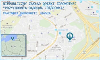 PRACOWNIA ENDOSKOPII - NIEPUBLICZNY ZAKŁAD OPIEKI ZDROWOTNEJ "PRZYCHODNIA DĄBROWA -DĄBRÓWKA" - UL. SOJOWA 33C,  GDYNIA