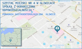 PORADNIA GASTROENTEROLOGICZNA - SZPITAL MIEJSKI W GLIWICACH SPÓŁKA Z OGRANICZONĄ ODPOWIEDZIALNOŚCIĄ - UL. ZYGMUNTA STAREGO 20,  GLIWICE