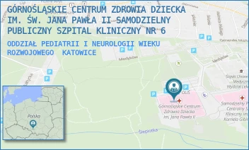 ODDZIAŁ PEDIATRII I NEUROLOGII WIEKU ROZWOJOWEGO - GÓRNOŚLĄSKIE CENTRUM ZDROWIA DZIECKA IM. ŚW. JANA PAWŁA II SAMODZIELNY PUBLICZNY SZPITAL KLINICZNY NR 6 - UL. MEDYKÓW 16,  KATOWICE