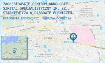 PRACOWNIA ENDOSKOPII - ZAGŁĘBIOWSKIE CENTRUM ONKOLOGII SZPITAL SPECJALISTYCZNY IM. SZ. STARKIEWICZA W DĄBROWIE GÓRNICZEJ - UL. SZPITALNA 13,  DĄBROWA GÓRNICZA