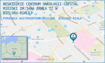 PORADNIA GASTROENTEROLOGICZNA - BESKIDZKIE CENTRUM ONKOLOGII-SZPITAL MIEJSKI IM.JANA PAWŁA II W BIELSKU-BIAŁEJ - UL. STANISŁAWA WYSPIAŃSKIEGO 21,  BIELSKO-BIAŁA