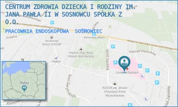 PRACOWNIA ENDOSKOPOWA - CENTRUM ZDROWIA DZIECKA I RODZINY IM. JANA PAWŁA II W SOSNOWCU SPÓŁKA Z O.O. - UL. G.ZAPOLSKIEJ 3,  SOSNOWIEC