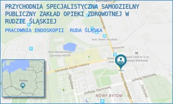 PRACOWNIA ENDOSKOPII - PRZYCHODNIA SPECJALISTYCZNA SAMODZIELNY PUBLICZNY ZAKŁAD OPIEKI ZDROWOTNEJ W RUDZIE ŚLĄSKIEJ - UL. PIOTRA NIEDURNEGO 50D,  RUDA ŚLĄSKA