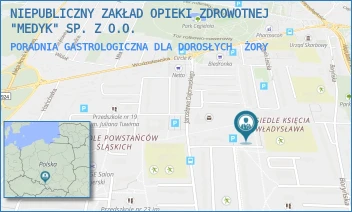 PORADNIA GASTROLOGICZNA DLA DOROSŁYCH - NIEPUBLICZNY ZAKŁAD OPIEKI ZDROWOTNEJ "MEDYK" SP. Z O.O. - UL. KS.WŁADYSŁAWA 27,  ŻORY