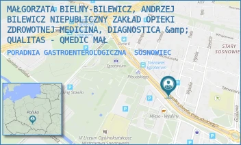 PORADNIA GASTROENTEROLOGICZNA - MAŁGORZATA BIELNY-BILEWICZ, ANDRZEJ BILEWICZ NIEPUBLICZNY ZAKŁAD OPIEKI ZDROWOTNEJ MEDICINA, DIAGNOSTICA &amp; QUALITAS - QMEDIC MAŁ - UL. MARSZ. JÓZEFA PIŁSUDSKIEGO 41,  SOSNOWIEC