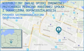 PORADNIA GASTROENTEROLOGICZNA - NIEPUBLICZNY ZAKŁAD OPIEKI ZDROWOTNEJ PRZYCHODNIA MEDYCYNY RODZINNEJ SPÓŁKA Z OGRANICZONĄ ODPOWIEDZIALNOŚCIĄ - UL. KATOWICKA 11,  ŚWIĘTOCHŁOWICE