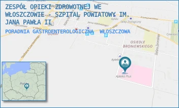 PORADNIA GASTROENTEROLOGICZNA - ZESPÓŁ OPIEKI ZDROWOTNEJ WE WŁOSZCZOWIE - SZPITAL POWIATOWY IM. JANA PAWŁA II - ŻEROMSKIEGO 28,  WŁOSZCZOWA