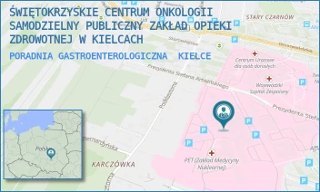 PORADNIA GASTROENTEROLOGICZNA - ŚWIĘTOKRZYSKIE CENTRUM ONKOLOGII SAMODZIELNY PUBLICZNY ZAKŁAD OPIEKI ZDROWOTNEJ W KIELCACH - ARTWIŃSKIEGO 3,  KIELCE