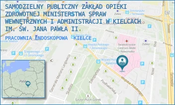 PRACOWNIA ENDOSKOPOWA - SAMODZIELNY PUBLICZNY ZAKŁAD OPIEKI ZDROWOTNEJ MINISTERSTWA SPRAW WEWNĘTRZNYCH I ADMINISTRACJI W KIELCACH IM. ŚW. JANA PAWŁA II - WOJSKA POLSKIEGO 51,  KIELCE