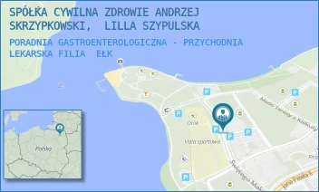 PORADNIA GASTROENTEROLOGICZNA - PRZYCHODNIA LEKARSKA FILIA - SPÓŁKA CYWILNA ZDROWIE ANDRZEJ SKRZYPKOWSKI,  LILLA SZYPULSKA - ŚW. MAKSYMILIANA MARII KOLBE 10,  EŁK