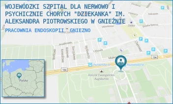 PRACOWNIA ENDOSKOPII - WOJEWÓDZKI SZPITAL DLA NERWOWO I PSYCHICZNIE CHORYCH "DZIEKANKA" IM. ALEKSANDRA PIOTROWSKIEGO W GNIEŹNIE - POZNAŃSKA 15,  GNIEZNO