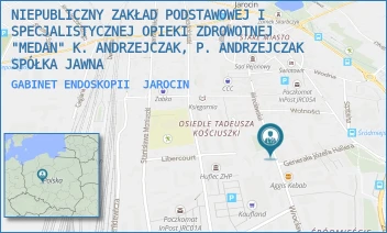 GABINET ENDOSKOPII - NIEPUBLICZNY ZAKŁAD PODSTAWOWEJ I SPECJALISTYCZNEJ OPIEKI ZDROWOTNEJ "MEDAN" K. ANDRZEJCZAK, P. ANDRZEJCZAK SPÓŁKA JAWNA - WROCŁAWSKA 38,  JAROCIN