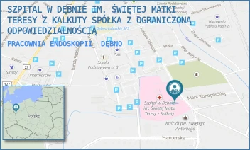 PRACOWNIA ENDOSKOPII - SZPITAL W DĘBNIE IM. ŚWIĘTEJ MATKI TERESY Z KALKUTY SPÓŁKA Z OGRANICZONĄ ODPOWIEDZIALNOŚCIĄ - KOŚCIUSZKI 58,  DĘBNO