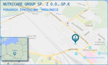 PORADNIA ŻYWIENIOWA - NUTRICARE SPÓŁKA Z OGRANICZONĄ ODPOWIEDZIALNOŚCIĄ - UL. BERNARDA ŚWIERCZYNY 1C,  MYSŁOWICE